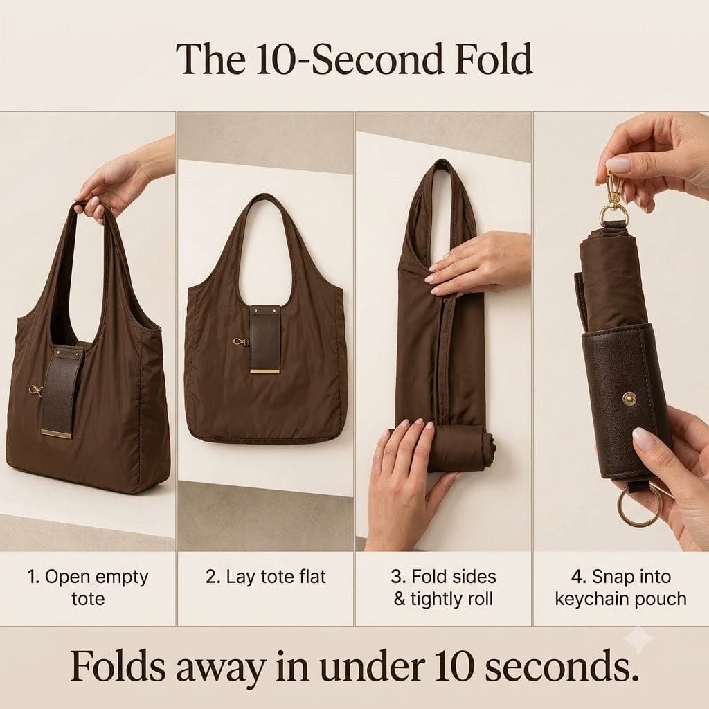 Keychain Tote — Folds Small, Carries Big