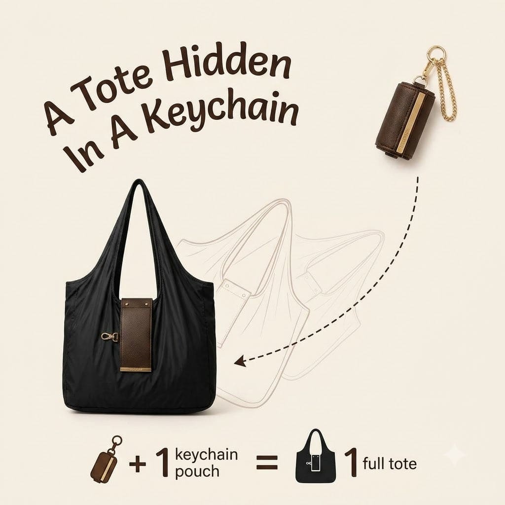 Keychain Tote — Folds Small, Carries Big